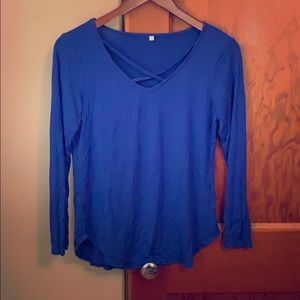 Blue crisscross shirt
